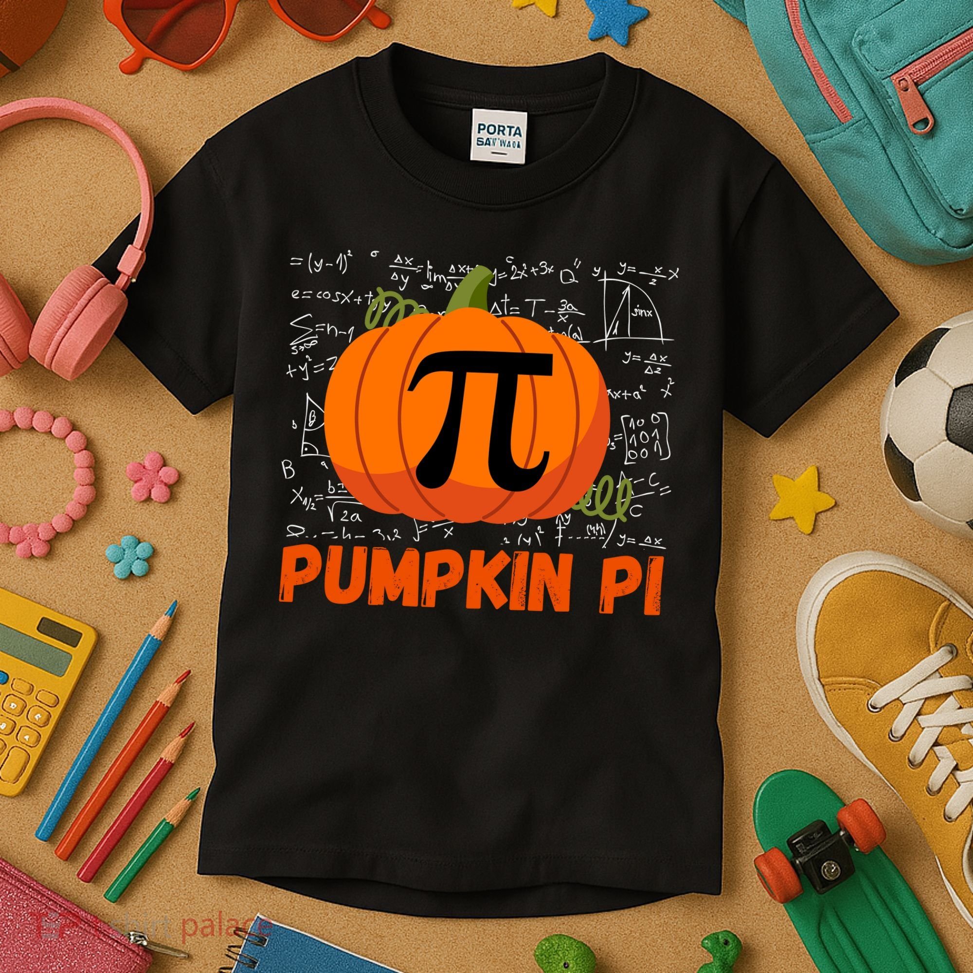Funny Pumpkin Pie Math Pumpkin Pi Funny Halloween Costume Kids T-Shirt