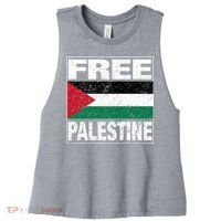 Free Palestine Palestine Flag I Love Palestine Gaza Meaningful Gift Women's Racerback Cropped Tank thumb 0
