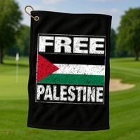 Free Palestine Palestine Flag I Love Palestine Gaza Meaningful Gift Golf Towel thumb 1