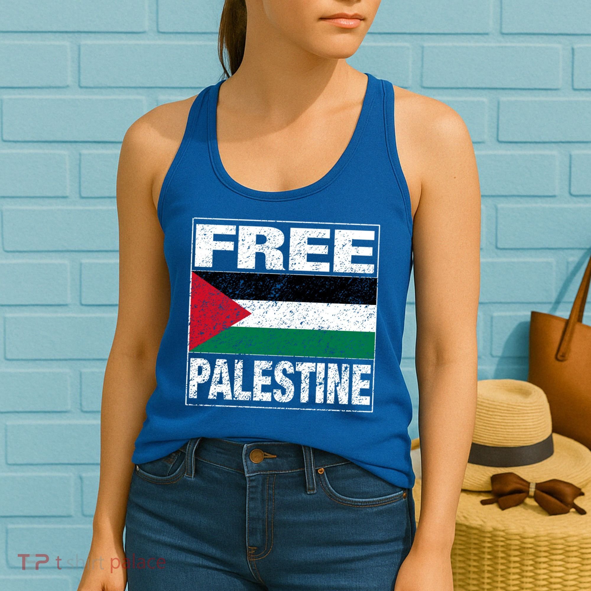 Free Palestine Palestine Flag I Love Palestine Gaza Meaningful Gift Women's Tank Top