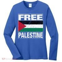 Free Palestine Palestine Flag I Love Palestine Gaza Meaningful Gift Women's Long Sleeve Shirt thumb 0