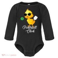 Funny Pickleball Pickleball Chick Baby Long Sleeve Bodysuit thumb 0