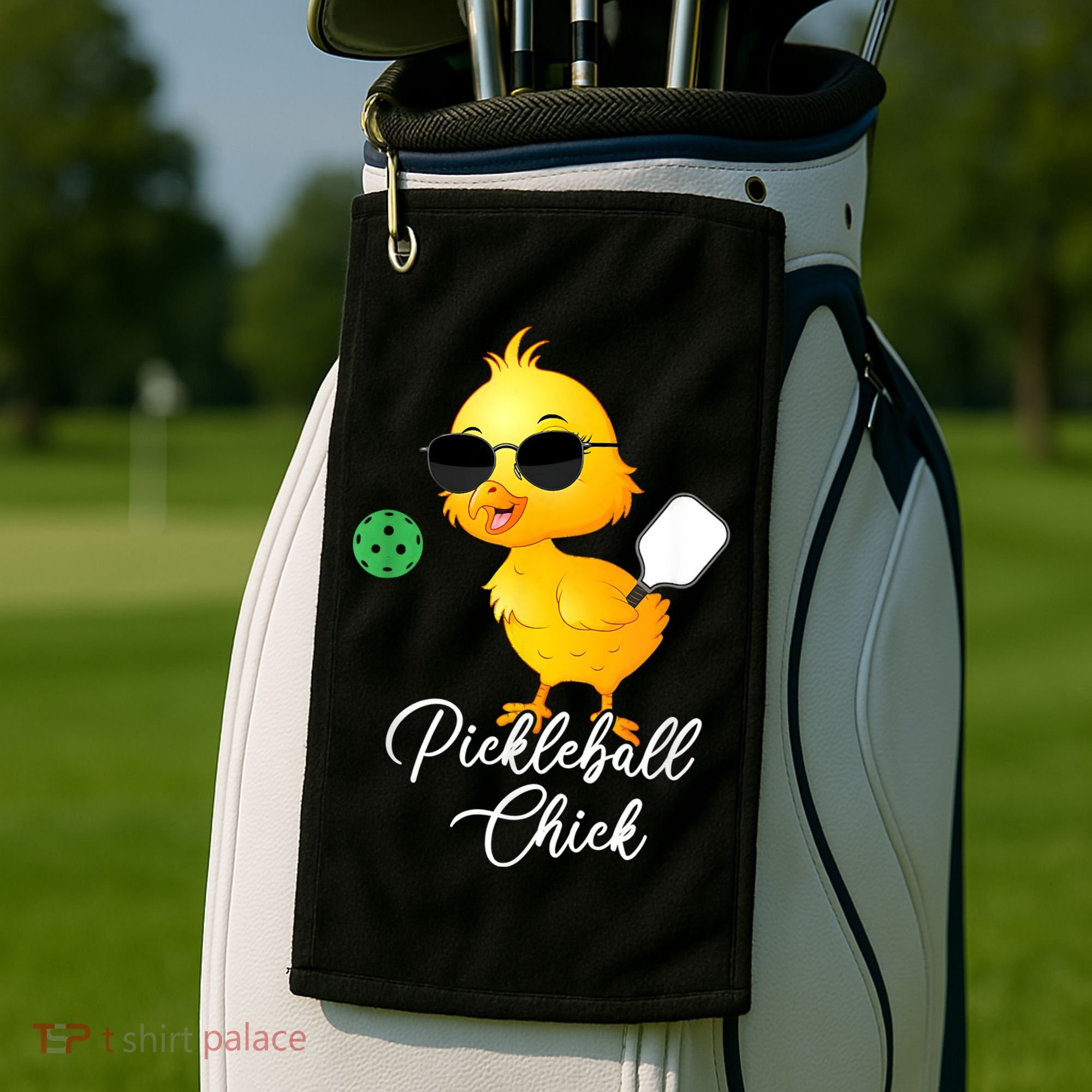 Funny Pickleball Pickleball Chick Golf Towel