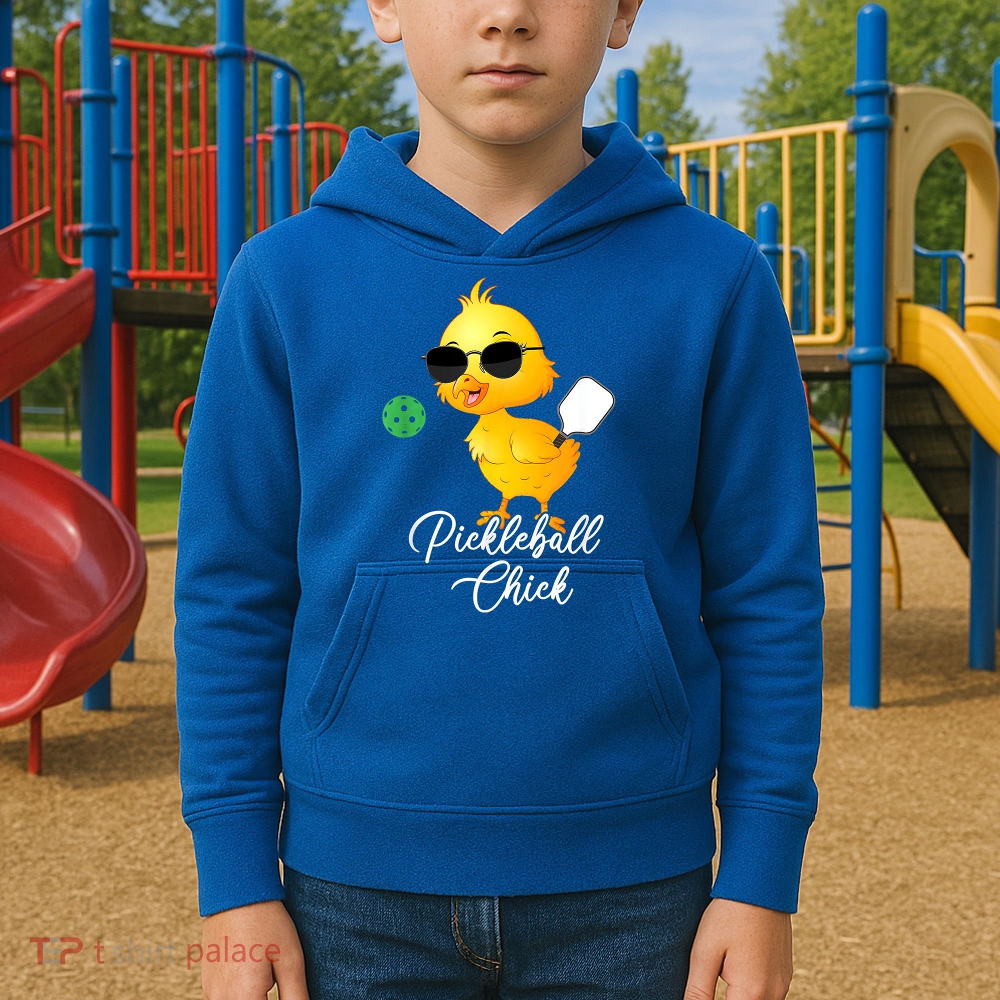Funny Pickleball Pickleball Chick Kids Hoodie