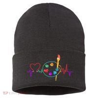 Funny Paint Palette Brush Artist Painter Gift Gift Sustainable Knit Beanie thumb 0