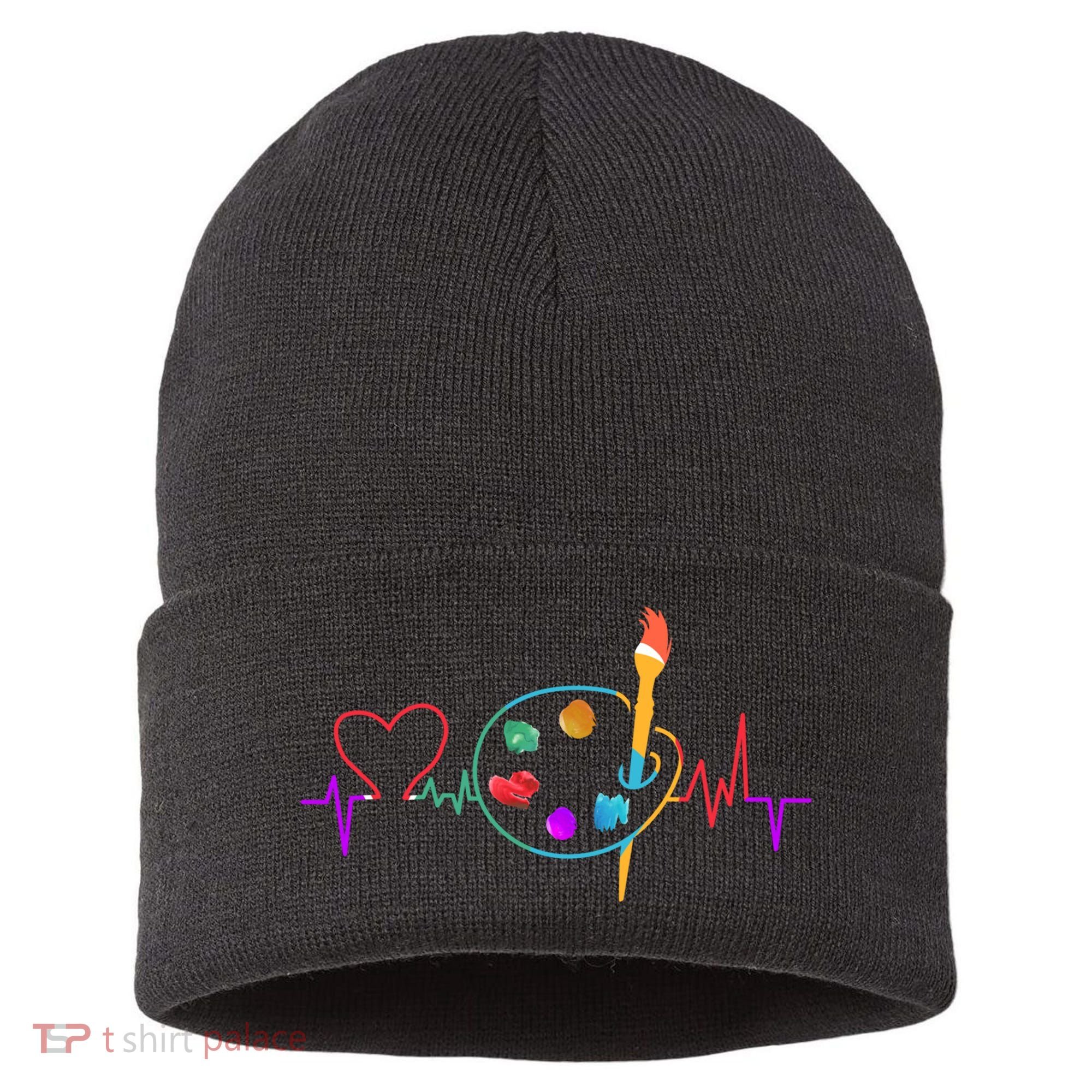 Funny Paint Palette Brush Artist Painter Gift Gift Sustainable Knit Beanie