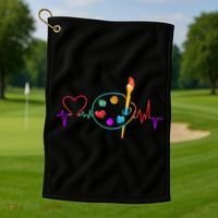 Funny Paint Palette Brush Artist Painter Gift Gift Golf Towel thumb 1