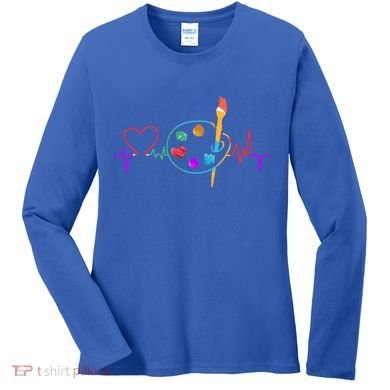 Funny Paint Palette Brush Artist Painter Gift Gift Women's Long Sleeve Shirt