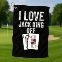 Funny Poker Player Quote Jack King Off Golf Towel thumb 1