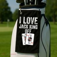 Funny Poker Player Quote Jack King Off Golf Towel thumb 2