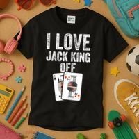Funny Poker Player Quote Jack King Off Kids T-Shirt thumb 3