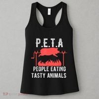 Funny P.E.T.A People Eating Tasty Animals Bbq Women's Tank Top thumb 3