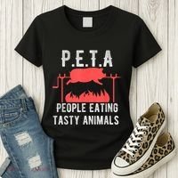 Funny P.E.T.A People Eating Tasty Animals Bbq Women's T-Shirt thumb 3
