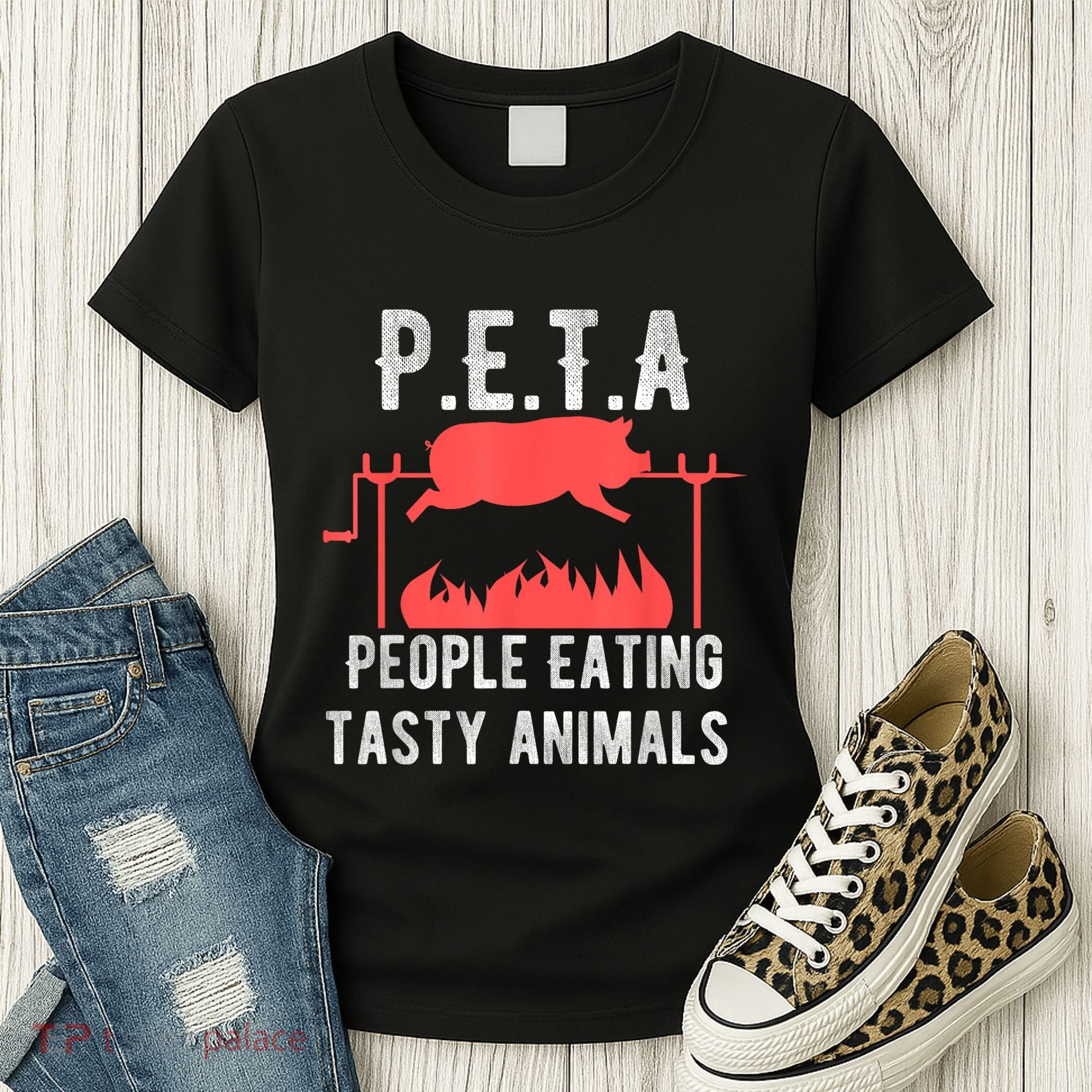 Funny P.E.T.A People Eating Tasty Animals Bbq Women's T-Shirt