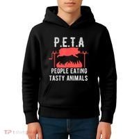 Funny P.E.T.A People Eating Tasty Animals Bbq Kids Hoodie thumb 4