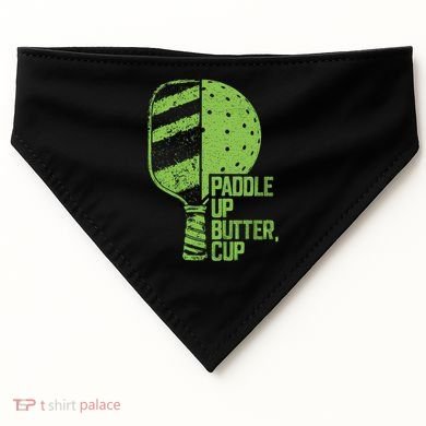 Funny Pickleball Paddle Up Butter Cup USA-Made Doggie Bandana