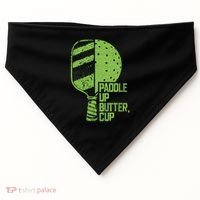 Funny Pickleball Paddle Up Butter Cup USA-Made Doggie Bandana thumb 0