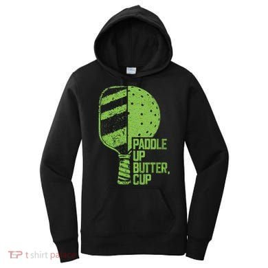 Funny Pickleball Paddle Up Butter Cup Women's Hoodie