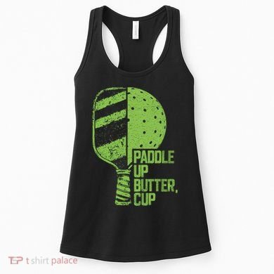 Funny Pickleball Paddle Up Butter Cup Women's Tank Top