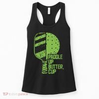 Funny Pickleball Paddle Up Butter Cup Women's Tank Top thumb 0