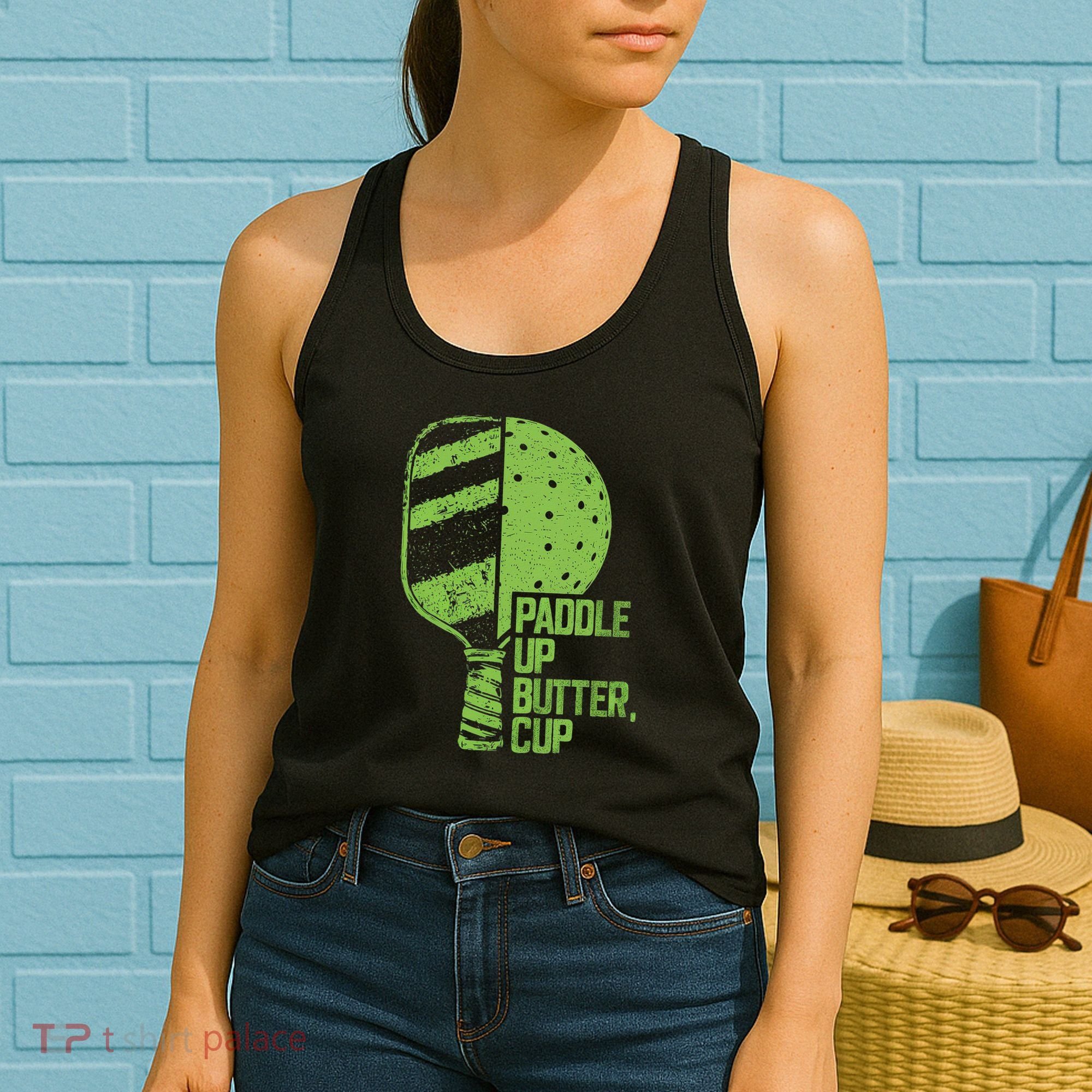 Funny Pickleball Paddle Up Butter Cup Women's Tank Top