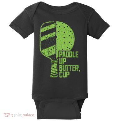 Funny Pickleball Paddle Up Butter Cup Baby Bodysuit