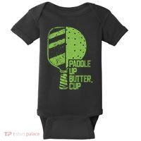 Funny Pickleball Paddle Up Butter Cup Baby Bodysuit thumb 0