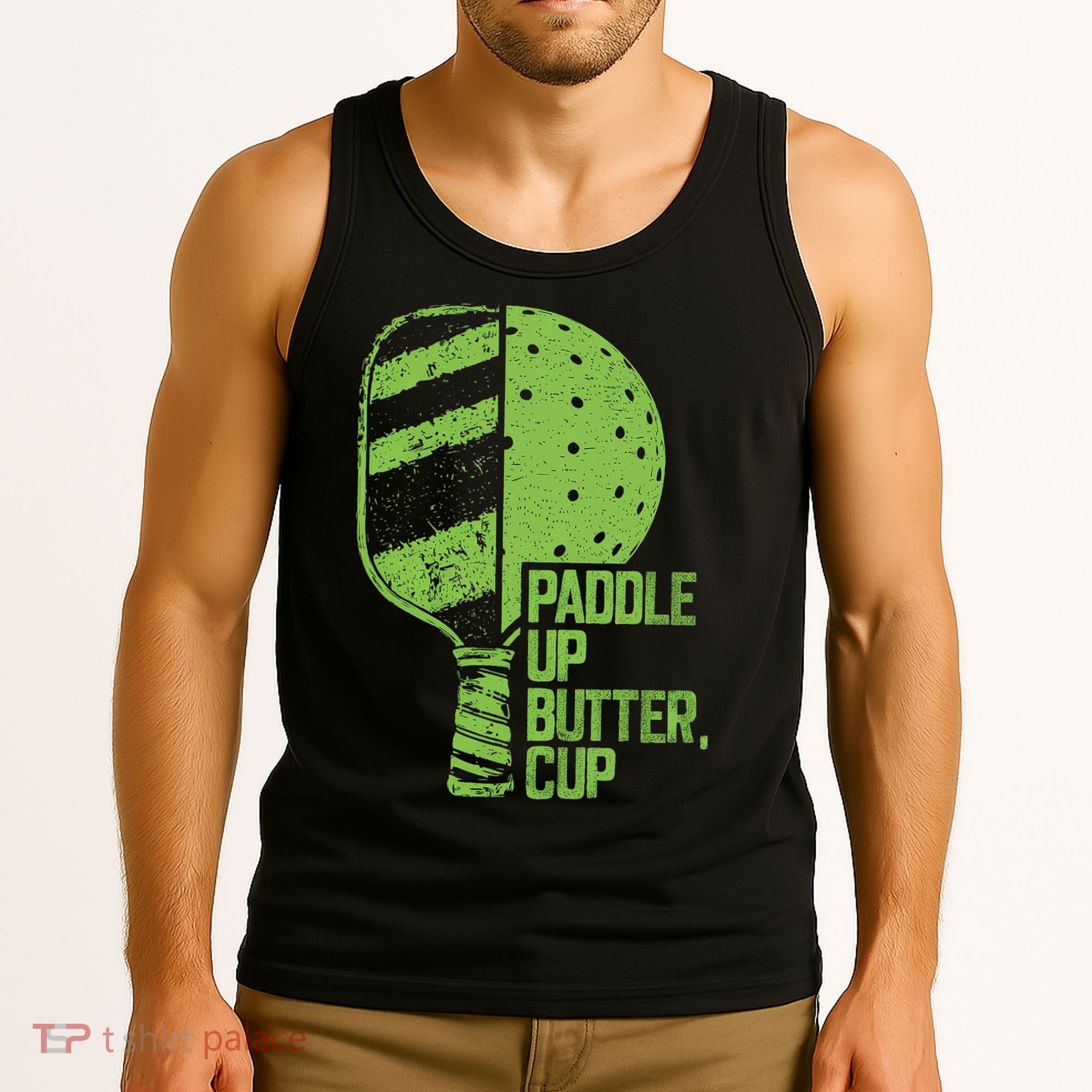 Funny Pickleball Paddle Up Butter Cup Tank Top