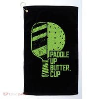 Funny Pickleball Paddle Up Butter Cup Golf Towel thumb 0