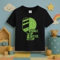 Funny Pickleball Paddle Up Butter Cup Toddler T-Shirt thumb 3
