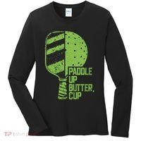 Funny Pickleball Paddle Up Butter Cup Women's Long Sleeve Shirt thumb 0