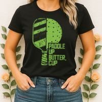 Funny Pickleball Paddle Up Butter Cup Women's T-Shirt thumb 2