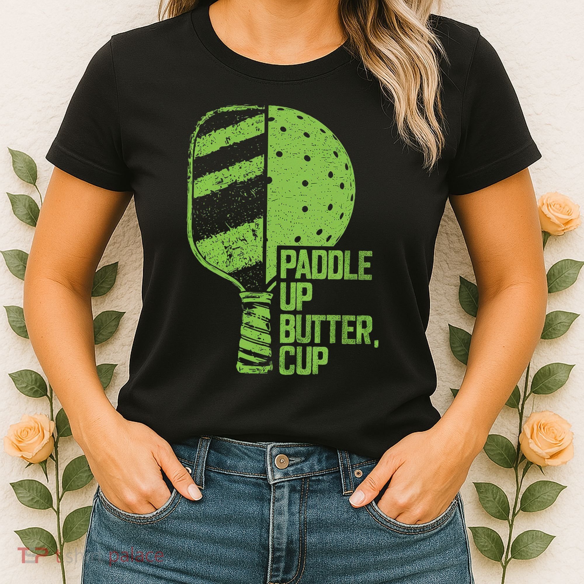 Funny Pickleball Paddle Up Butter Cup Women's T-Shirt