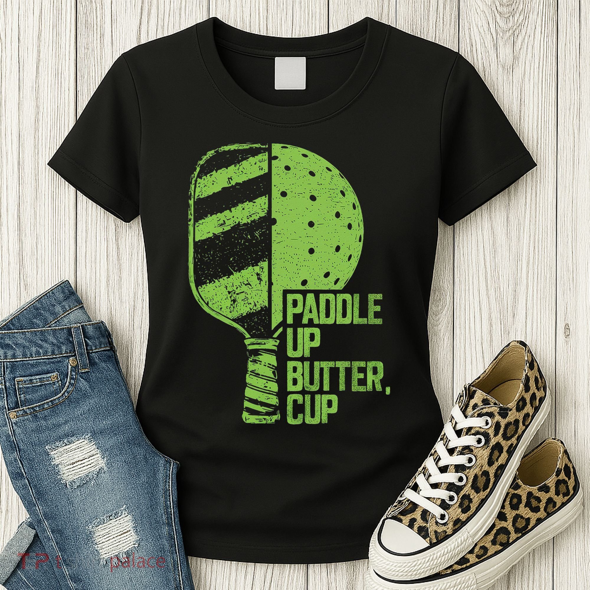 Funny Pickleball Paddle Up Butter Cup Women's T-Shirt