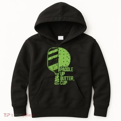 Funny Pickleball Paddle Up Butter Cup Kids Hoodie