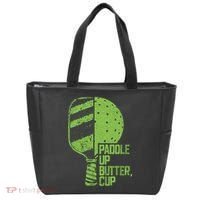 Funny Pickleball Paddle Up Butter Cup Tote Bag thumb 0