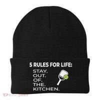 Funny Pickleball Pun Stay Out Of The Kitchen Green Gift Beanie thumb 0