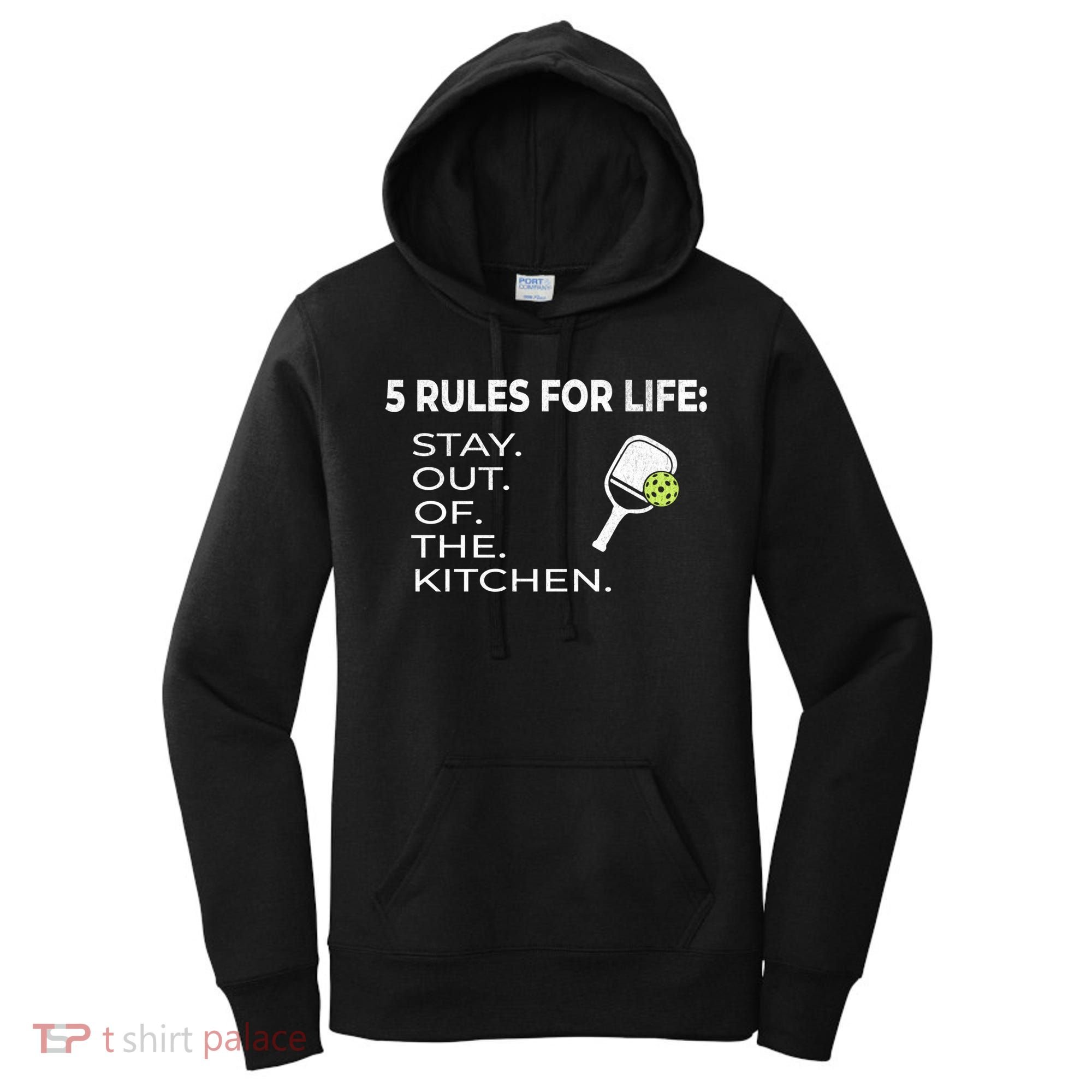 Funny Pickleball Pun Stay Out Of The Kitchen Green Gift Women's Hoodie