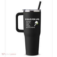 Funny Pickleball Pun Stay Out Of The Kitchen Green Gift 40oz Vacuum Insulated Stainless Steel Travel Tumbler thumb 2
