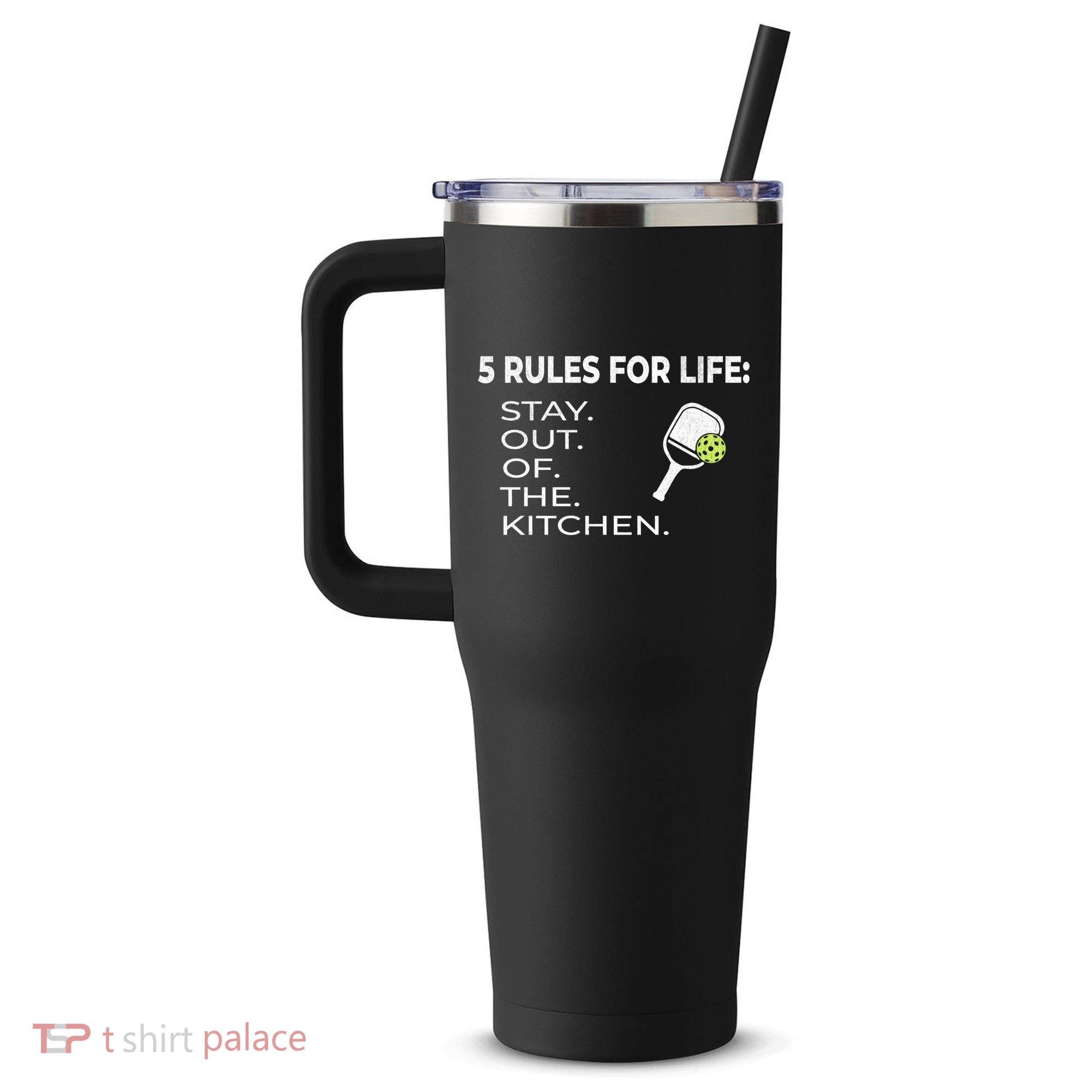 Funny Pickleball Pun Stay Out Of The Kitchen Green Gift 40oz Vacuum Insulated Stainless Steel Travel Tumbler