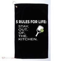 Funny Pickleball Pun Stay Out Of The Kitchen Green Gift Golf Towel thumb 0