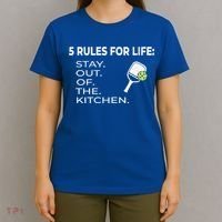 Funny Pickleball Pun Stay Out Of The Kitchen Green Gift T-Shirt thumb 4