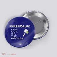 Funny Pickleball Pun Stay Out Of The Kitchen Green Gift Button thumb 0