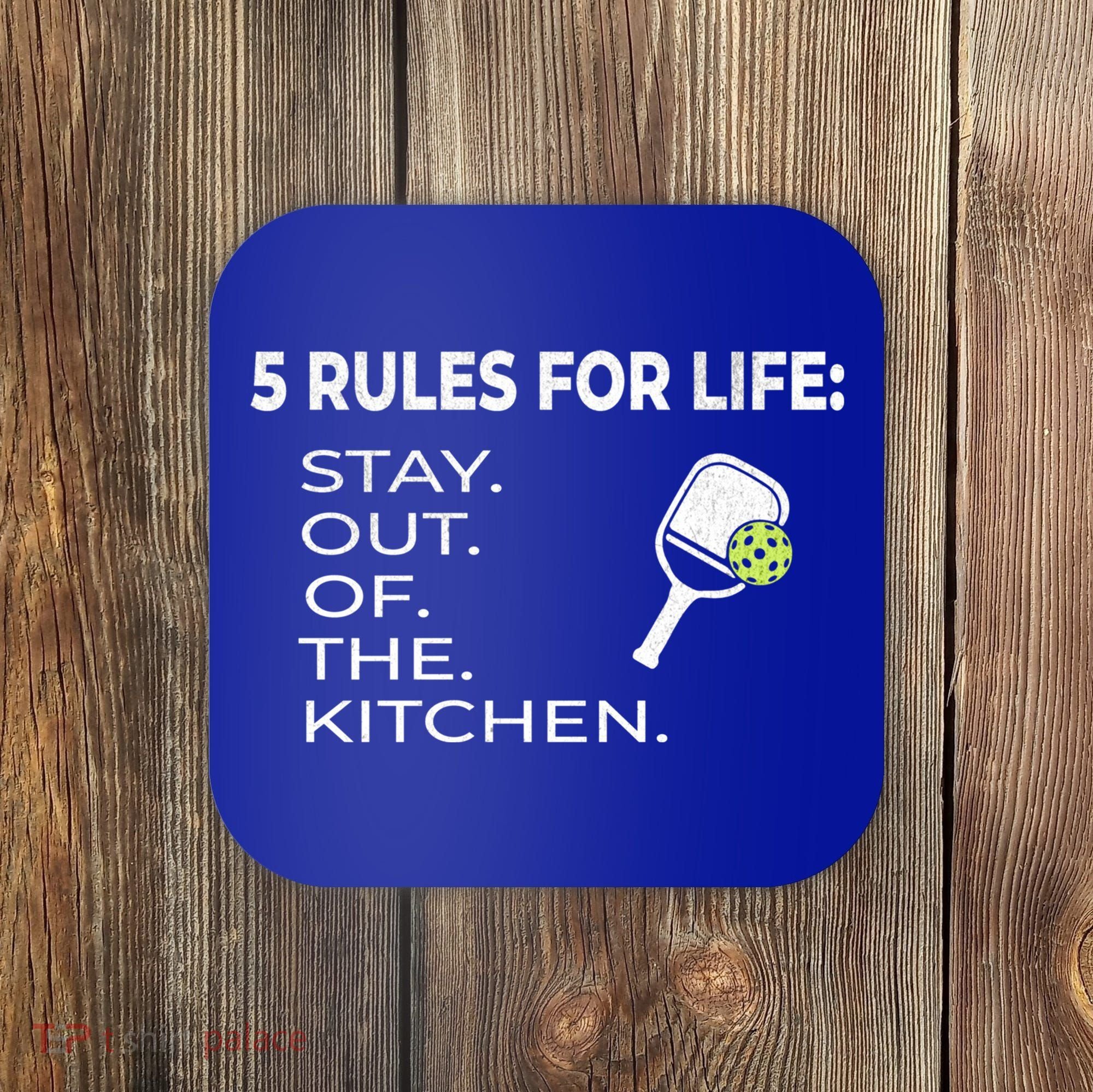 Funny Pickleball Pun Stay Out Of The Kitchen Green Gift Coaster