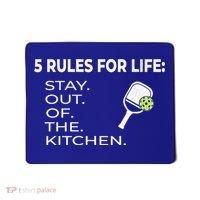 Funny Pickleball Pun Stay Out Of The Kitchen Green Gift Mousepad thumb 0