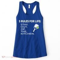 Funny Pickleball Pun Stay Out Of The Kitchen Green Gift Women's Tank Top thumb 0