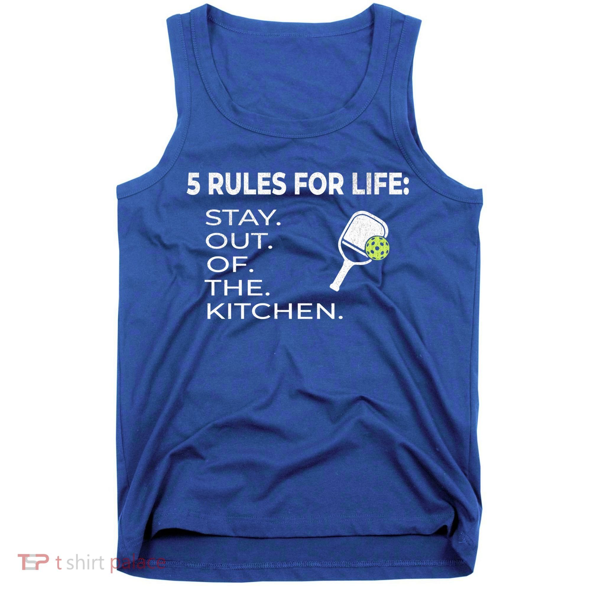 Funny Pickleball Pun Stay Out Of The Kitchen Green Gift Tank Top