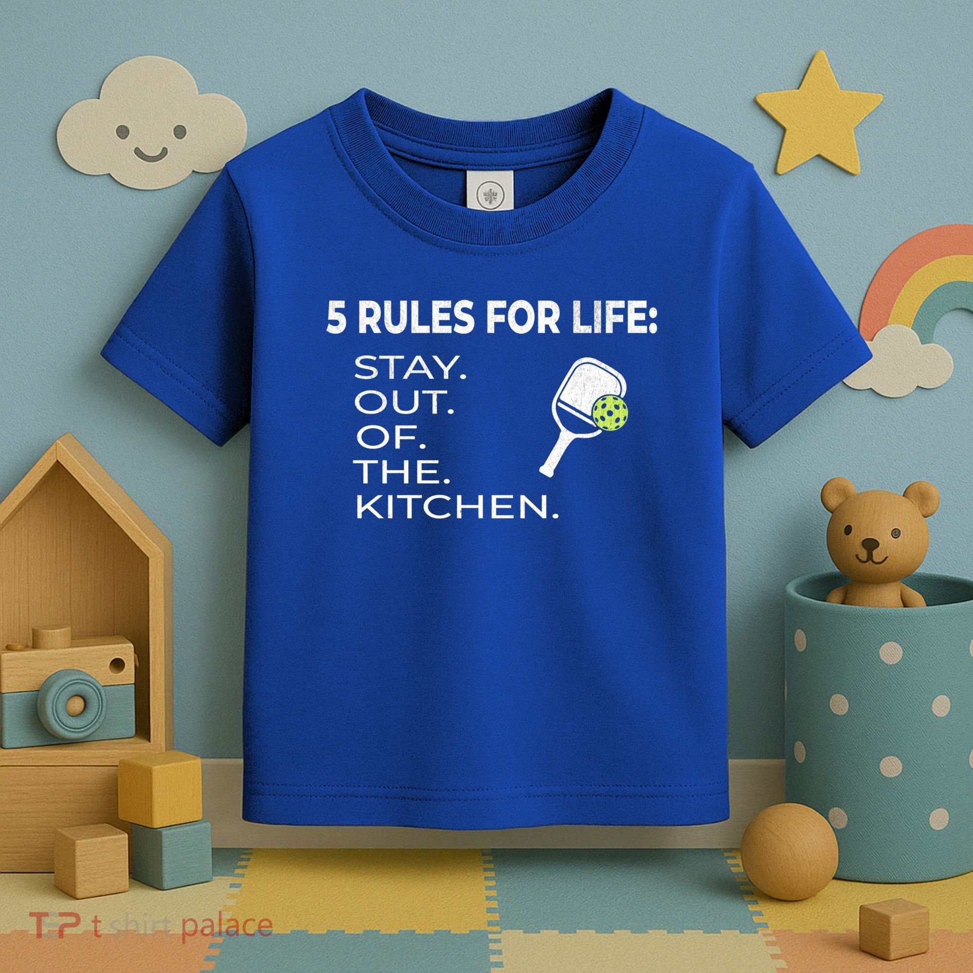 Funny Pickleball Pun Stay Out Of The Kitchen Green Gift Toddler T-Shirt