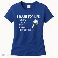 Funny Pickleball Pun Stay Out Of The Kitchen Green Gift Women's T-Shirt thumb 0