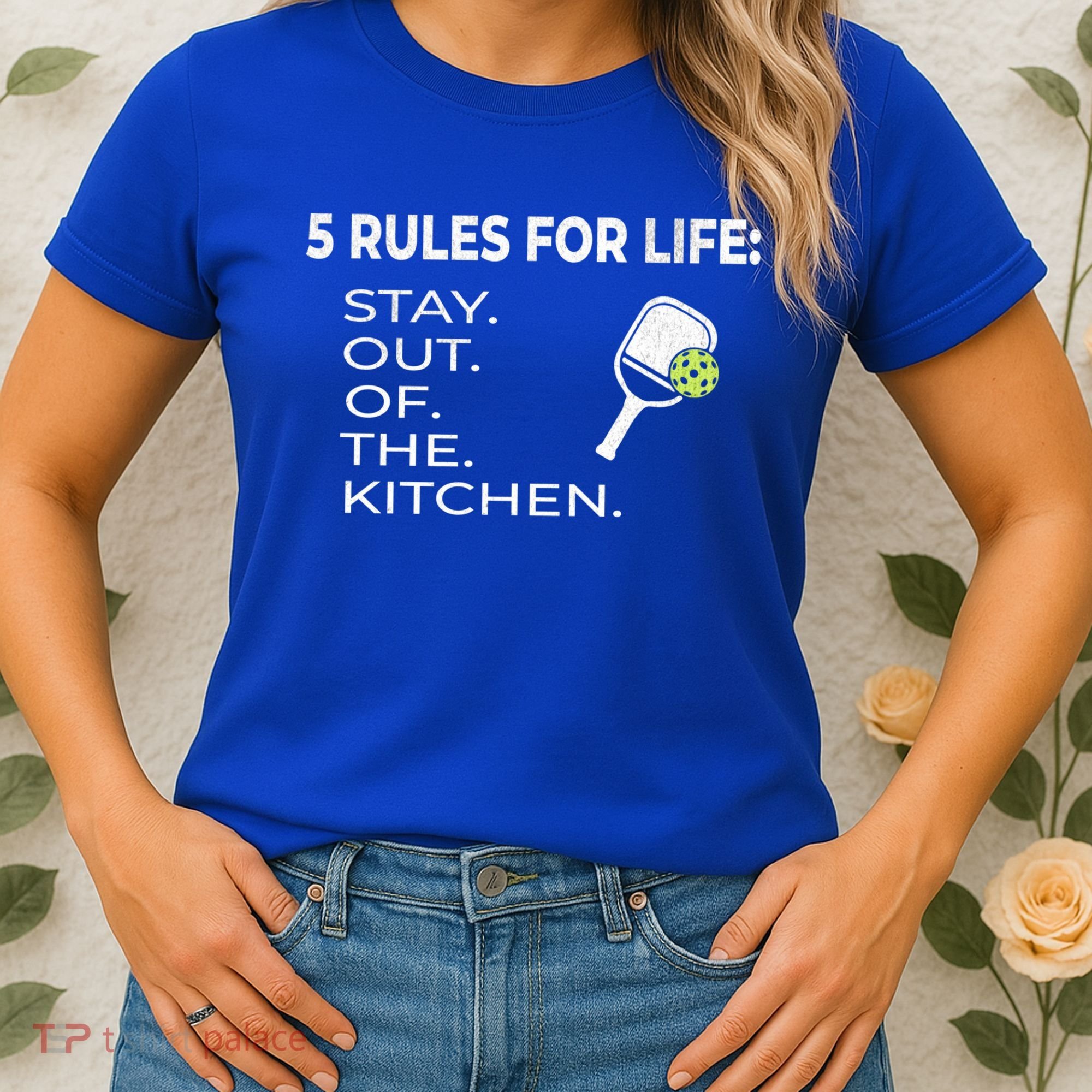 Funny Pickleball Pun Stay Out Of The Kitchen Green Gift Women's T-Shirt